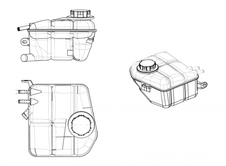 Vas expansiune - Vas expansiune racire cu capac potrivit FORD CAPRI III, FOCUS I, TOURNEO CONNECT, TRANSIT CONNECT 01.78-12.13