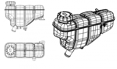 Vas expansiune - Vas expansiune racire cu capac potrivit MERCEDES C T-MODEL (S202), C (W202), CLK (A208), CLK (C208) 05.93-06.02