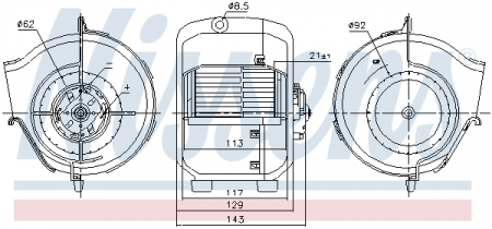 Climatizare - Ventilator habitaclu potrivit AUDI 80 B2, 90 B2, COUPE B2; VW CADDY I, GOLF I, JETTA I, PASSAT B1, PASSAT B2, SCIROCCO, TRANSPORTER III 1.1-2.3 05.73-04.93