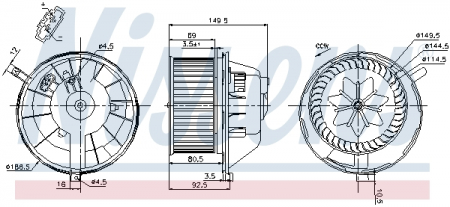 Climatizare - Ventilator habitaclu potrivit AUDI A3, Q3; SEAT ALHAMBRA, ALTEA, ALTEA XL, LEON, TOLEDO III; SKODA OCTAVIA II, SUPERB II, YETI; VW BEETLE, CADDY ALLTRACK, CADDY ALLTRACK/MINIVAN 1.0-3.6 02.03-