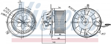 Climatizare - Ventilator habitaclu potrivit AUDI A3, Q3, TT; SEAT ALHAMBRA, ALTEA, ALTEA XL, LEON, TOLEDO III; SKODA OCTAVIA II, SUPERB II, YETI; VW CADDY ALLTRACK, CADDY ALLTRACK/MINIVAN 1.0-3.6 02.03-