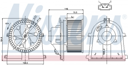 Climatizare - Ventilator habitaclu potrivit AUDI A3, TT; SEAT ALTEA, AROSA, CORDOBA, CORDOBA VARIO, IBIZA II, LEON, TOLEDO II; SKODA OCTAVIA I, OCTAVIA II; VW BORA, BORA I, CADDY III/MINIVAN 1.0-3.2 02.93-