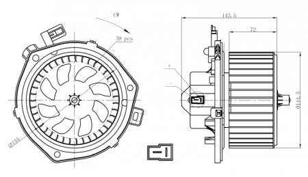 Climatizare - Ventilator habitaclu potrivit IVECO DAILY III, DAILY IV, DAILY V 2.3D-Electric 05.99-02.14
