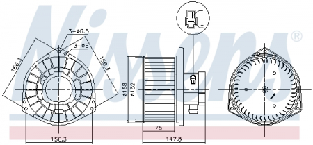 Piese Auto - Ventilator habitaclu potrivit MITSUBISHI L200 / TRITON, PAJERO SPORT II 2.5D-3.5 11.05-