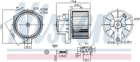 Piese Auto - Ventilator habitaclu potrivit SMART CABRIO, CITY-COUPE, CROSSBLADE, FORTWO 0.6/0.7/0.8D 07.98-01.07