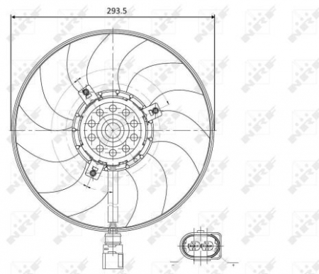 Ventilator - Ventilator radiator AUDI A1, A3; SEAT ALTEA, ALTEA XL, IBIZA IV, IBIZA IV ST, LEON, TOLEDO III; SKODA FABIA II, OCTAVIA I, OCTAVIA II, SUPERB II, YETI; VW BEETLE, CADDY III, CADDY IV, EOS 1.2-3.6 dupa