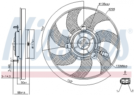 Ventilator - Ventilator radiator AUDI A1, A3, TT; SEAT ALTEA, ALTEA XL, IBIZA IV, LEON, TOLEDO III; SKODA OCTAVIA II, OCTAVIA III, SUPERB II, YETI; VW BEETLE, CADDY ALLTRACK, CADDY III, CADDY IV, CC 1.0-3.6 dupa 2