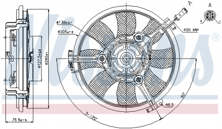 Ventilator - Ventilator radiator AUDI A4, A6, A8, CABRIOLET; VW PASSAT 1.6-4.2 intre 1994-2005