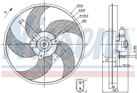 Ventilator - Ventilator radiator CITROEN BERLINGO, XSARA, XSARA PICASSO; PEUGEOT 306, PARTNER, PARTNERSPACE 1.4-1.8 intre 1993-2015