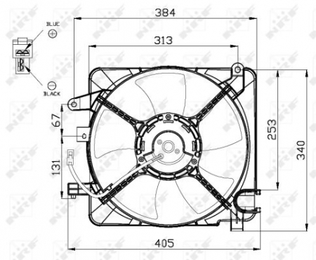 Ventilator - Ventilator radiator (cu carcasa) CHEVROLET MATIZ, SPARK 0.8-1.0LPG dupa 2005