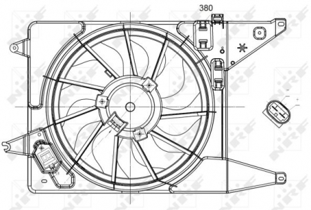 Ventilator - Ventilator radiator (cu carcasa) DACIA LOGAN, LOGAN EXPRESS, LOGAN MCV, SANDERO; RENAULT LOGAN I 1.2-1.6LPG dupa 2004