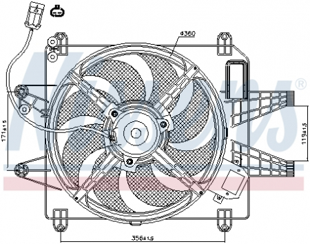 Ventilator - Ventilator radiator (cu carcasa) FIAT BRAVA, BRAVO I, MAREA, MULTIPLA 1.8/1.9D/2.0 intre 1995-2010