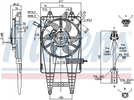 Ventilator - Ventilator radiator (cu carcasa) FIAT IDEA, PUNTO; LANCIA MUSA, YPSILON 1.2-1.4LPG dupa 1999