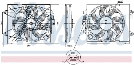 Ventilator - Ventilator radiator (cu carcasa) FIAT PANDA 0.9-1.3D dupa 2012