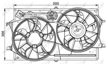 Ventilator - Ventilator radiator (cu carcasa) FORD FOCUS 1.4-2.0 intre 1998-2005