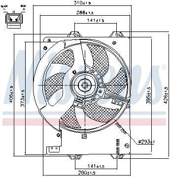 Ventilator - Ventilator radiator (cu carcasa) MG MG ZR, MG ZS; ROVER 200, 25, 400, 45 1.1-2.5 intre 1992-2005