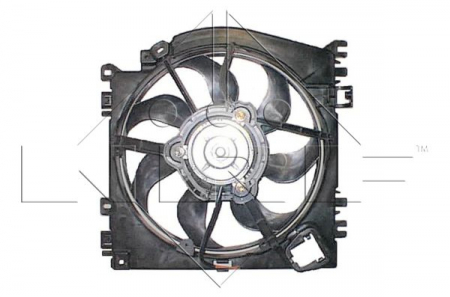 Ventilator - Ventilator radiator (cu carcasa) NISSAN MICRA C+C III, MICRA III, NOTE; RENAULT CLIO, CLIO III, MODUS, TWINGO II, WIND 1.2-1.6 dupa 2003