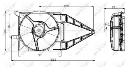 Ventilator - Ventilator radiator (cu carcasa) OPEL ASTRA F, ASTRA F CLASSIC, COMBO, CORSA B 1.2-1.8 intre 1998-2005