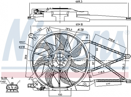 Ventilator - Ventilator radiator (cu carcasa) OPEL ASTRA G, ZAFIRA A 1.2-2.0 intre 1998-2009