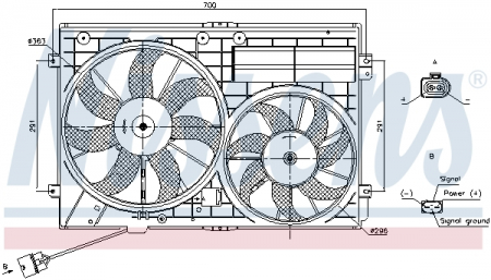 Ventilator - Ventilator radiator (cu carcasa) potrivit AUDI A1, A3, TT; SEAT ALTEA, ALTEA XL, IBIZA IV SC, LEON, TOLEDO III; SKODA OCTAVIA II, SUPERB II, YETI; VW BEETLE, CADDY ALLTRACK 1.0-3.6 02.03-