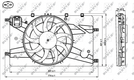 Ventilator radiator (cu carcasa) potrivit CHEVROLET CRUZE, ORLANDO; OPEL ASTRA J 1.3D-1.8 05.09- [2]