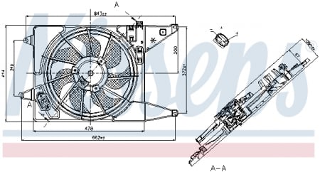 Ventilator - Ventilator radiator (cu carcasa) potrivit DACIA LOGAN, LOGAN EXPRESS, LOGAN MCV, SANDERO; RENAULT LOGAN I; VW PASSAT B6 1.2-2.0D 09.04-