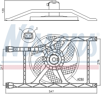 Ventilator - Ventilator radiator (cu carcasa) potrivit FIAT 500, 500 C, PANDA; LANCIA YPSILON 0.9-1.2LPG 07.07-