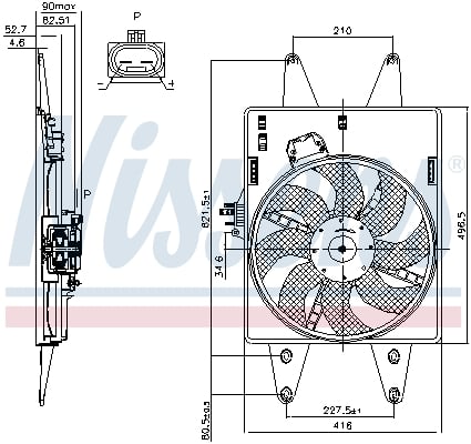 Ventilator radiator (cu carcasa) potrivit FIAT DOBLO/MINIVAN 1.9D 03.01- [2]