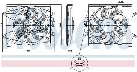 Piese Auto - Ventilator radiator (cu carcasa) potrivit FIAT PANDA 0.9-1.3D 02.12-