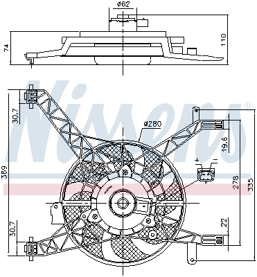 Piese Auto - Ventilator radiator (cu carcasa) potrivit FORD B-MAX, FIESTA VI 1.25-1.6 06.08-