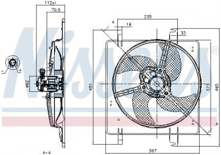Ventilator - Ventilator radiator (cu carcasa) potrivit FORD KA 1.3/1.6 09.96-11.08