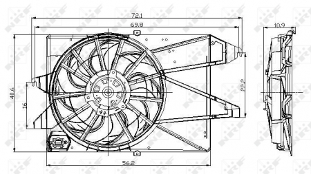 Ventilator radiator (cu carcasa) potrivit FORD MONDEO III 1.8/2.0 10.00-03.07 [3]