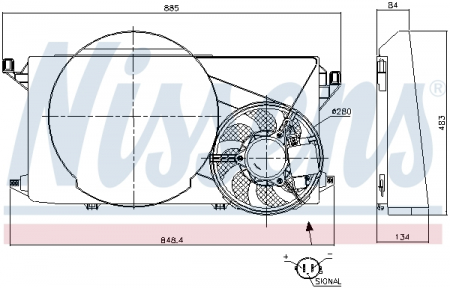 Piese Auto - Ventilator radiator (cu carcasa) potrivit FORD TRANSIT 2.2D/2.4D 04.06-12.14