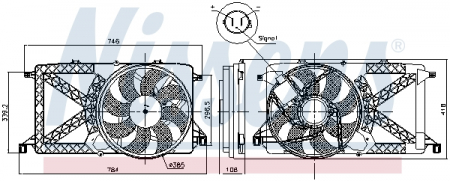 Piese Auto - Ventilator radiator (cu carcasa) potrivit FORD TRANSIT, TRANSIT TOURNEO 2.2D-2.3LPG 04.06-12.14