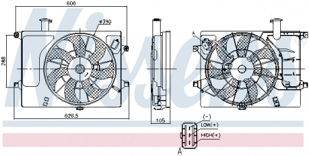 Piese Auto - Ventilator radiator (cu carcasa) potrivit HYUNDAI ELANTRA V, I30; KIA CEE'D, CERATO III, PRO CEE'D 1.4-2.0 09.10-