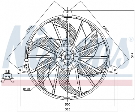 Ventilator radiator (cu carcasa) potrivit JEEP GRAND CHEROKEE II 4.0/4.7 04.99-09.05 [2]