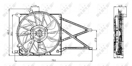 Ventilator radiator (cu carcasa) potrivit OPEL ASTRA G, ASTRA G CLASSIC, ASTRA H, ZAFIRA A, ZAFIRA B 1.2-2.2D 02.98-04.15 [3]