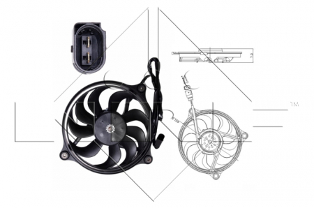 Ventilator - Ventilator radiator (cu carcasa) potrivit VW PASSAT B5.5 4.0 09.01-09.04