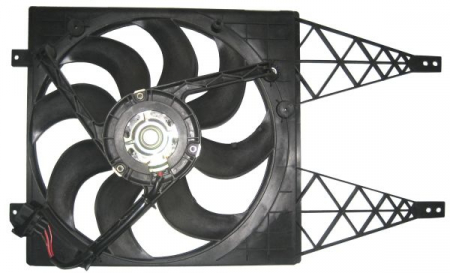 Ventilator - Ventilator radiator (cu carcasa) SEAT CORDOBA, IBIZA III; SKODA FABIA I, FABIA I PRAKTIK, FABIA II, ROOMSTER, ROOMSTER PRAKTIK; VW FOX, POLO 1.4D dupa 2001