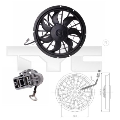 Ventilator - Ventilator radiator (cu carcasa) VOLVO 740, 940, 940 II 2.0/2.3/2.4D 08.85-10.98
