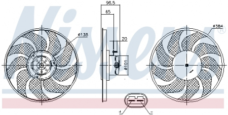 Ventilator - Ventilator radiator NISSAN INTERSTAR; OPEL MOVANO; RENAULT MASTER II, MASTER PRO 1.9D-3.0D dupa 1998