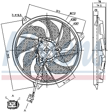 Ventilator - Ventilator radiator PEUGEOT 206, 206 CC, 206 SW 1.1-2.0 dupa 1998