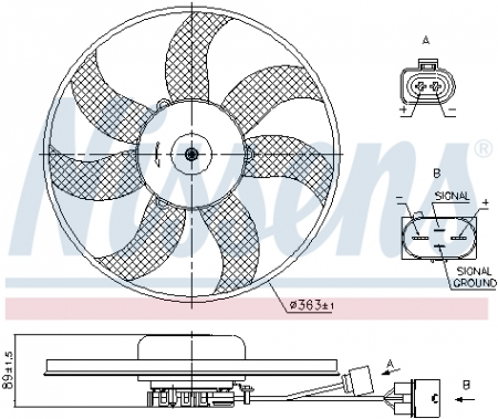 Piese Auto - Ventilator radiator potrivit AUDI A1, A3; SEAT ALTEA, ALTEA XL, IBIZA IV, IBIZA IV SC, IBIZA IV ST, LEON, TOLEDO III; SKODA FABIA II, OCTAVIA I, OCTAVIA II, OCTAVIA III 1.2-3.6 08.00-