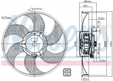 Piese Auto - Ventilator radiator potrivit CITROEN BERLINGO, BERLINGO/MINIVAN, XSARA, ZX; PEUGEOT 306, PARTNER, PARTNER/MINIVAN 1.1-2.0 03.91-12.15