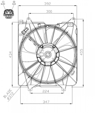 Ventilator - Ventilator radiator potrivit HONDA CR-V IV, CR-V V 1.5/2.4 09.15-