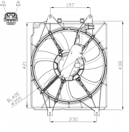 Ventilator - Ventilator radiator potrivit HONDA CR-V IV, CR-V V 1.5/2.4 09.15-