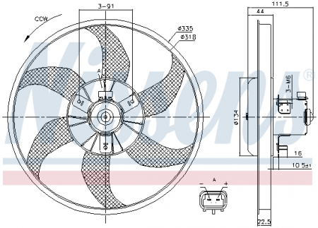 Ventilator radiator potrivit OPEL ADAM, CORSA D, CORSA E 1.0-1.4LPG 07.06- [2]