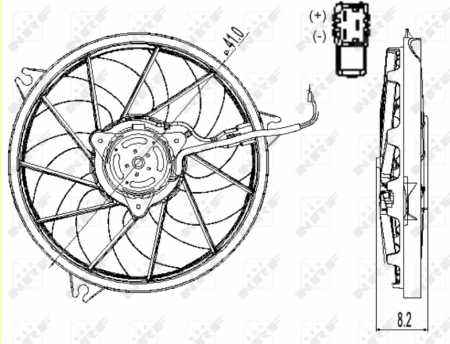 Ventilator radiator potrivit PEUGEOT 206, 206+ 1.1-2.0D 08.98- [4]