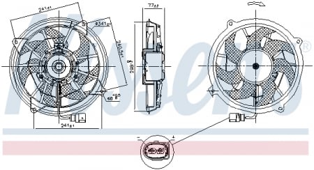 Ventilator - Ventilator radiator potrivit SEAT ALHAMBRA; VW SHARAN 1.8-2.8 09.95-03.10