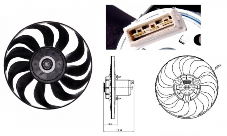 Ventilator radiator potrivit VW GOLF III, GOLF IV, VENTO 1.6-2.9 08.91-06.02 [2]